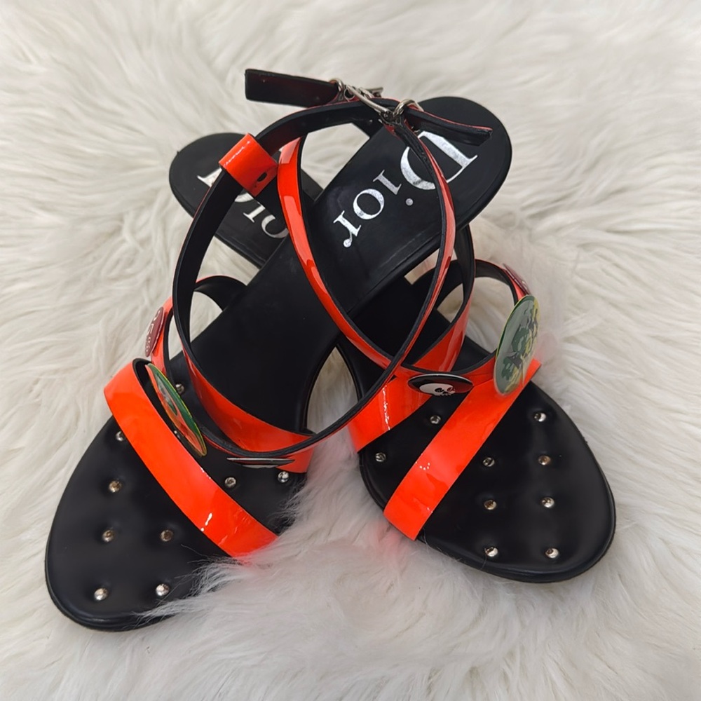 Vintage Dior Strappy Stilletos with Silver colored heels